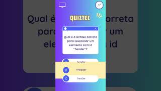 Qual propriedade CSS é usada para alterar a cor do texto  QuizTec quiz technology shorts short [upl. by Ditter]