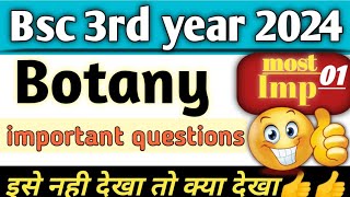 bsc 3rd year botany 1st paper important questions 2024 bsc botany [upl. by Marianne660]