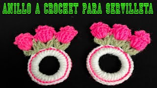 PASO A PASO PARA TEJER ANILLO A CROCHET PARA SERVILLETAS [upl. by Salome]