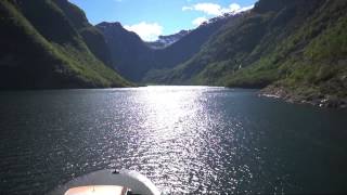 Along the Naroyfjord ferry KaupangerGudvangen [upl. by Wilek]