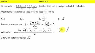 Zadanie 23 Matura 2018 matematyka pp Odchylenie standardowe  MatFiz24pl [upl. by Ynnahc234]