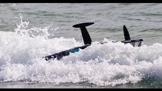 Fighting the breakers in a storm  with a AC60 radio controlled modelboat [upl. by Anilatsyrc]