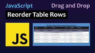 How to Reorder HTML Table Rows using drag and drop in Javascript  Draggable Table Rows [upl. by Omolhs]