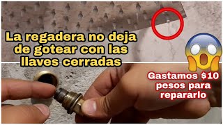 Como reparar gotera de regadera estando las llaves cerradas con poco dinero [upl. by Ungley855]