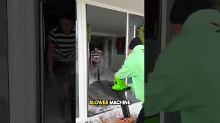 he wanted to test the blower machine infront of his wife kristenhanby123 [upl. by Einahpets]