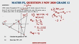 ANALYTICAL GEOMETRY past paper Q32 GRADE 12 [upl. by Ahsyle793]