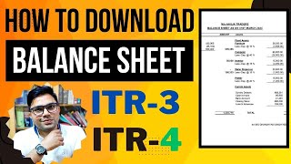 How To Download Balance sheet For Business  How To download Balance From Income Tax Site [upl. by Ena929]