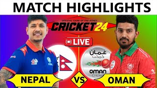 Highlights NEPAL VS OMAN 2024 LIVE ODI MATCH TODAY WORLD CUP LEAGUE 2  nep vs oman live match today [upl. by Eelyac]