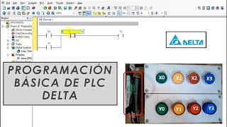 Programación básica en PLC Delta Contactos bobinas temporizadores y contadores DVP ISPSoft [upl. by Aicirtak]