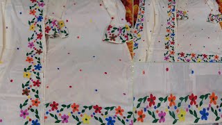 Hand print kurtiStylish fabric painting dresshand print tutorial [upl. by Riley]