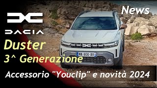 Dacia Duster 2024  Accessorio Youclip e tutti i particolari del Nuovo SUV  News 2024 [upl. by Dionis]