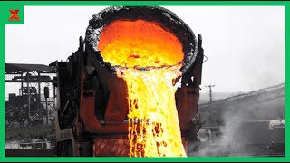 Explore Melting Steel Process And Railroad Tracks Manufacturing Draining Blast Furnace Slag Process [upl. by Willis533]