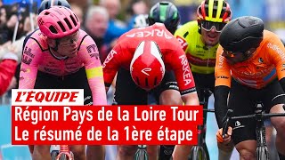 Cyclisme  Van der Berg règle le sprint dun boyau sur la 1ère étape du Région Pays de la Loire Tour [upl. by Innep]