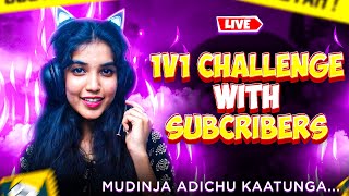 1 V 1 CHALLENGE WITH SUBCRIBERS😱 MUDINJA ADICHU KATUNGA😎🔥👑 girlgamer fftamillive freefire [upl. by Lucchesi]