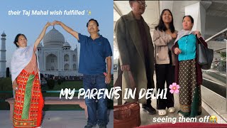 My Parents Taj Mahal wish fulfilled😍their first time in SAROJINI NAGAR market amp seeing them off🛫 [upl. by Narton]