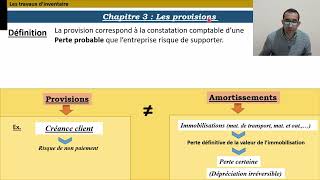 Chapitre 3 Les provisions 1définition travaux dinventaire [upl. by Cloutman617]