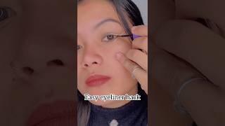 Easy eyeliner hack for beginners 💄🥳makeuptutorial makeup viralvideo beautihacks [upl. by Nollie]