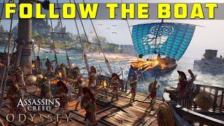 Follow the Boat  Board the Pirate Ship to Rescue Kleio  ASSASSINS CREED ODYSSEY [upl. by Drugi844]