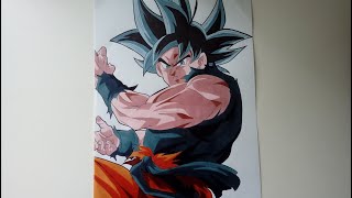 Drawing Goku Migatte no Gokui Kizashi Ultra Instinct Omen [upl. by Rahas910]