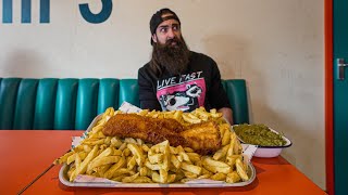 20 MINUTES TO FINISH THIS UNBEATEN FISH amp CHIPS CHALLENGE  BeardMeatsFood [upl. by Gatias974]