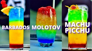 COCTELES COLORIDOS MAS POPULARES🍹 4 BEBIDAS DIFERENTES  Mentor Joglan [upl. by Lyrred]