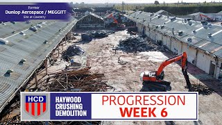 Dunlop Aviation MEGGITT former site Demolition Progression WEEK 6  HCD Demolition Ltd [upl. by Ezara]