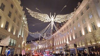 London Christmas Lights 2023 🎄  Christmas Night Walk [upl. by Notle]