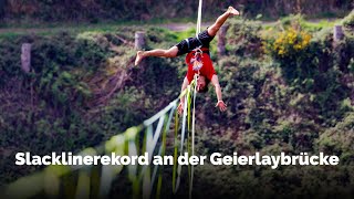 SlacklineRekord an der Geierlay im Hunsrück [upl. by Tychon]