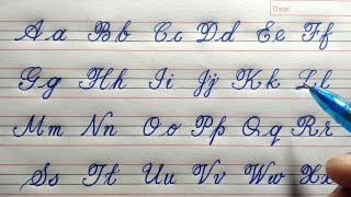 Cursive Writing for Beginners  A to Z Alphabets  Capital and Small letters  Palash Calligraphy [upl. by Marylee]