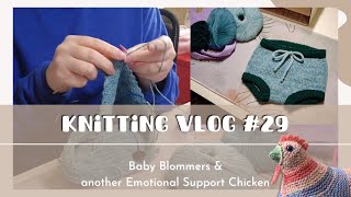 Knitting Vlog 29  knitlog  Baby Bloomers and another quotEmotional Support Chickenquot [upl. by Gnoud]