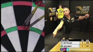 Richie Burnett Hits 9Darter At Online Darts Live League [upl. by Assira]