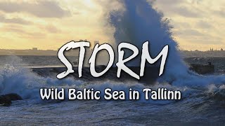 Winter STORM in Tallinn  Baltic Sea  Estonia [upl. by Einhoj606]