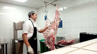 How to breakdown lamb carcass watch niyo mga ka butcher omanbutcherslife [upl. by Leinahtam]