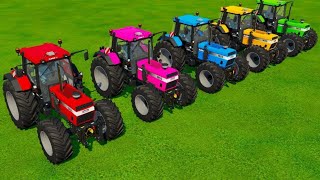 JOHN DEERE vs FENDT vs CLAAS vs VALTRA vs MCCORMICK TRACTORS BATTLE  Farming Simulator 22 [upl. by Glavin]