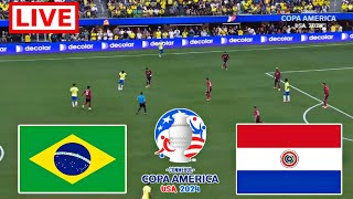 Brazil Vs Paraguay Live Football  Copa América 2024  brazil match gameplay pes21 [upl. by Baillieu]