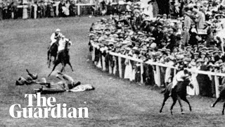 Suffragette Emily Davison knocked down by Kings horse at Epsom [upl. by Philbrook193]