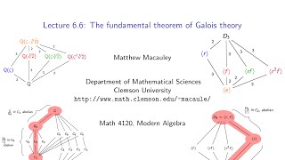 Visual Group Theory Lecture 66 The fundamental theorem of Galois theory [upl. by Yrellih]