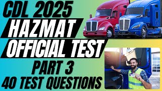 CDL HAZMAT Endorsement Practice Test 2025 Part 3 Questions and Answers [upl. by Yesak]