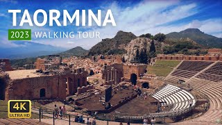 Sicily 2023 Walking Tour in 4K  Explore The Streets Of Taormina [upl. by Ynaitirb231]