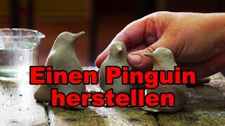 Einen Pinguin aus Ton formen  Tutorial deutsch German  013 [upl. by Hola]