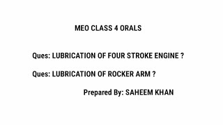 4 STROKE LUBRICATION SYSTEM  ROCKER ARM LUBRICATION  MARINE HELP BOT [upl. by Lynne426]