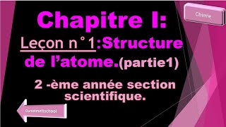 Chapitre1Modèle simple de latome Leçon1structure de latome [upl. by Jessalyn]