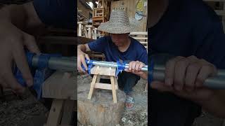 I repair cracked wooden bench board Professional carpentry Folk craft Mortise and tenon craft Ca [upl. by Yrek]