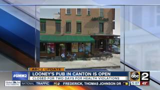 Looneys Pub in Canton reopens after health violations [upl. by Whale]