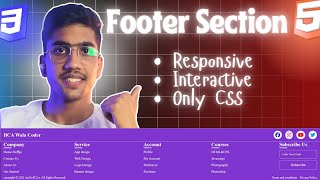 How to make Interactive Footer Section In HTML and CSS  Make With Me  BCA Wala Coder [upl. by Sidwel385]