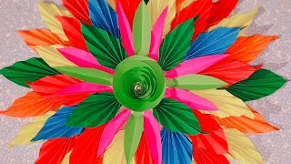 Paper Craft Art Wall Design Craft4kFlower 🌺🌺🌺 Craft craftytvideo [upl. by Sirrad]