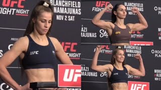 Ariane Lipski Vs Jasmine Jasudavicius Full Official Weighin Moreno Vs Albazi [upl. by Hilario]