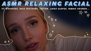 ASMR Relaxing Spa Facial Roleplay skin exam face touching lotion latex gloves…  GwenGwiz [upl. by Sivra]