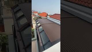 Glass roof sun room skylight sunshade aluminum roller shutter design roof decor [upl. by Tirb]