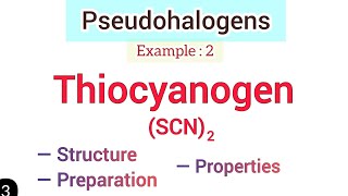 Thiocyanogen SCN2 preparation structure and properties  Pseudohalogens  simplified [upl. by Munniks399]